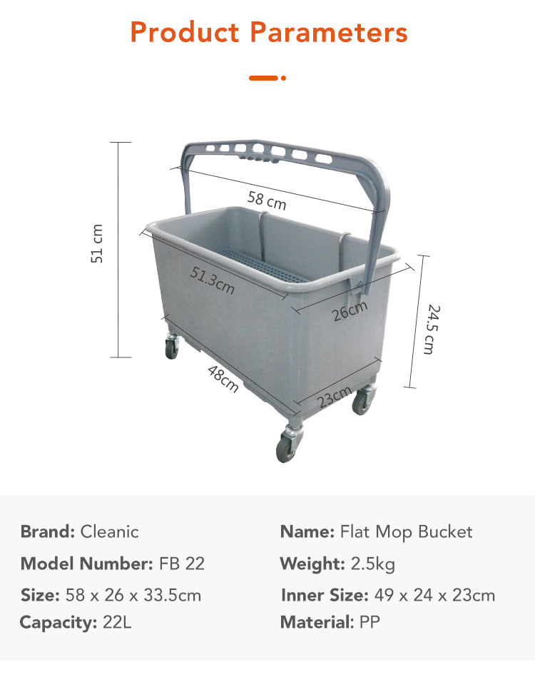 CT Flat Mop Bucket - Cleanic Cleaning Equipment
